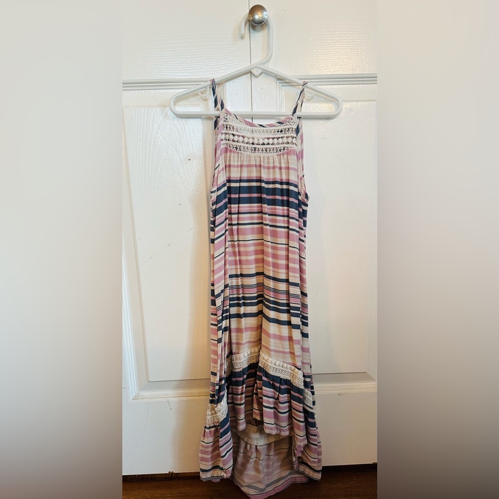Art Class Maxi Dress size 4t strip light purple, white, blue